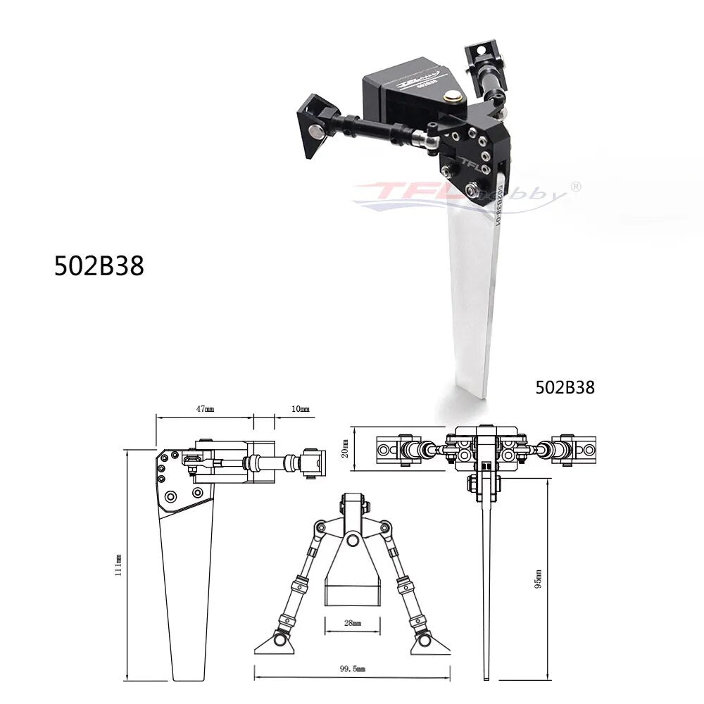 TFL Large Simulation Rudder Boat Model Hardware Accessories For Brushless Electric Boat Gasoline Boat Catamaran
