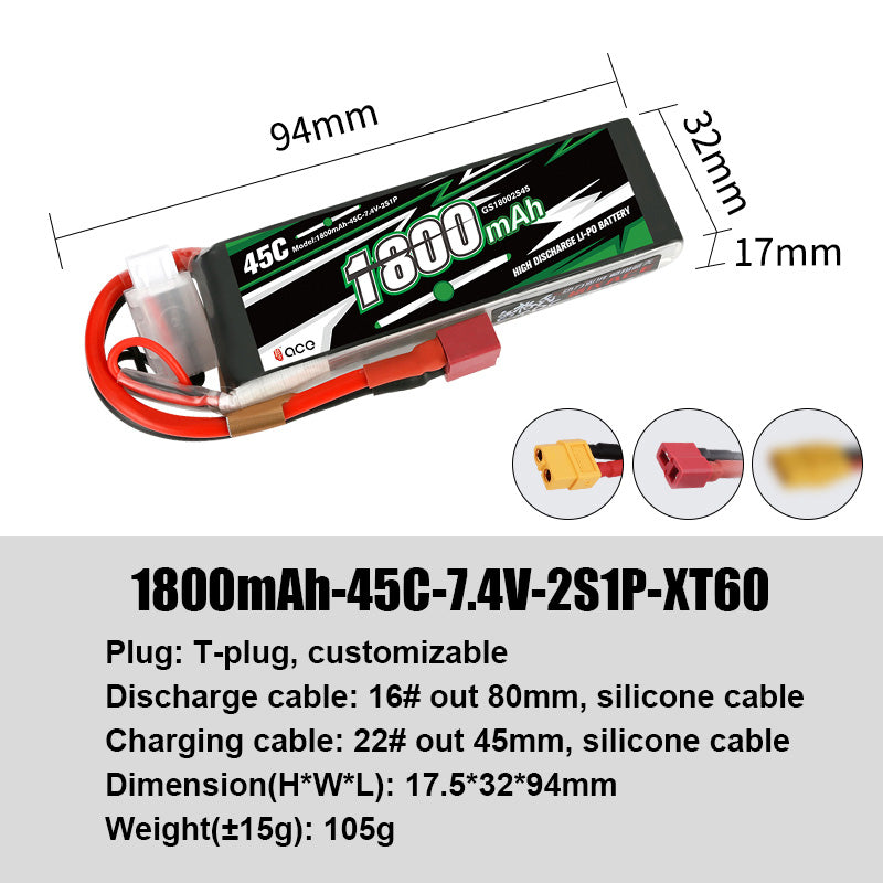 Grepow Lithium Polymer Battery ACE RC Aircraft Higher Capacity for ACE RC Aircraft