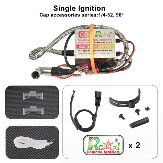 Rcexl Automatic Single Ignition for NGK ME8 1/4-32 90 Degree With Universal Sensor