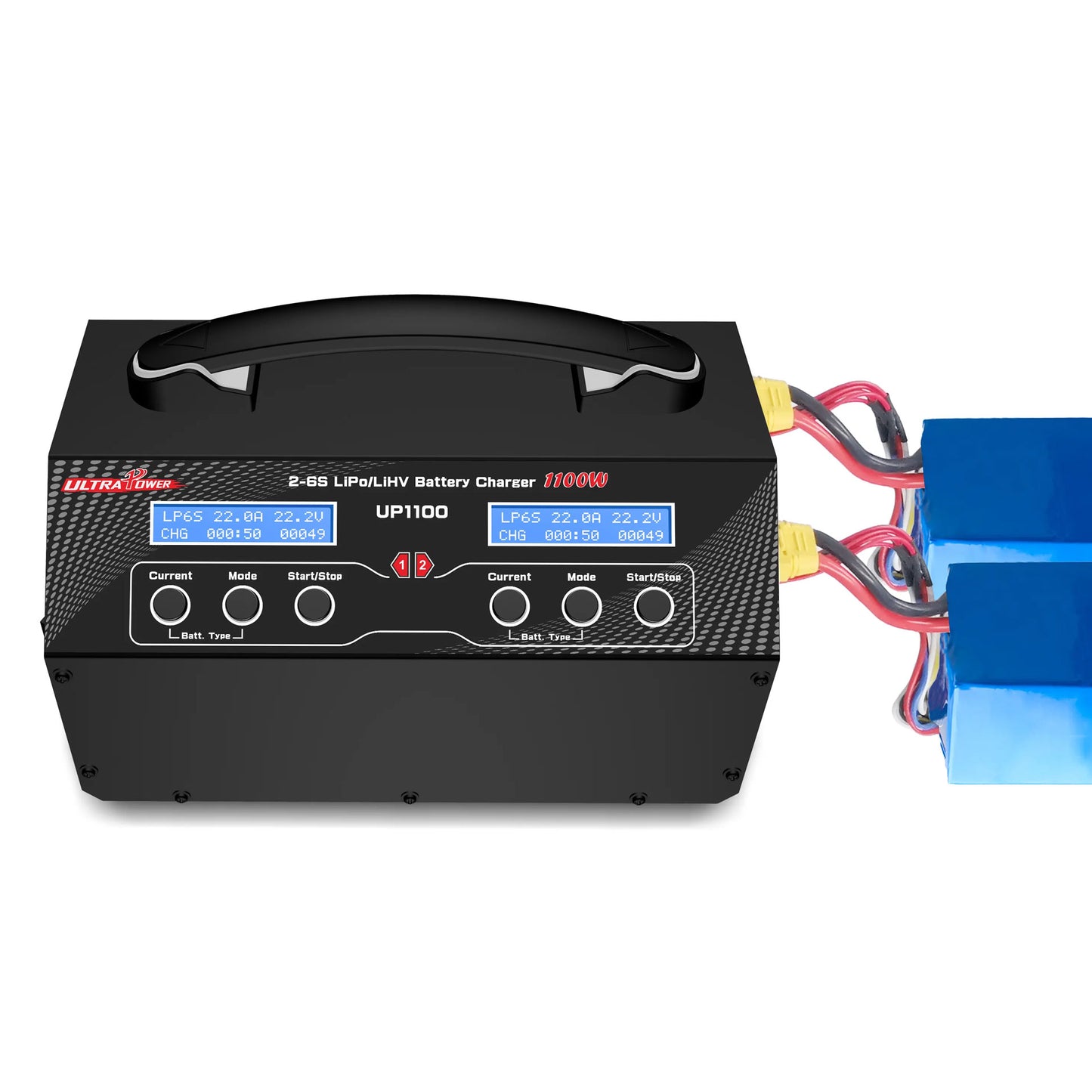 Ultra Power UP1100 1100W 2-6S Charger 22A 2 Ports Agricultural Drone Battery Charger for Lithium Battery Multiple Operating Modes