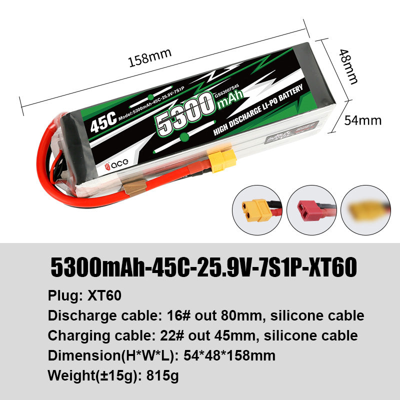 Grepow Lithium Polymer Battery ACE RC Aircraft Higher Capacity for ACE RC Aircraft