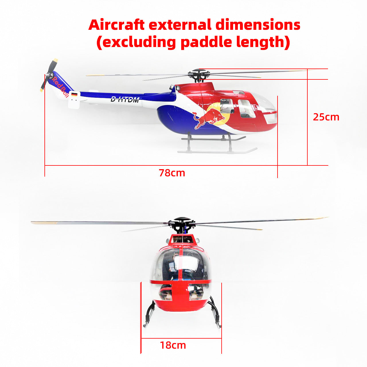 Roban 450size BO-105 Red Bull Helicopter RC Helicopter GPS Mode X2 Flight Control System RTF Version