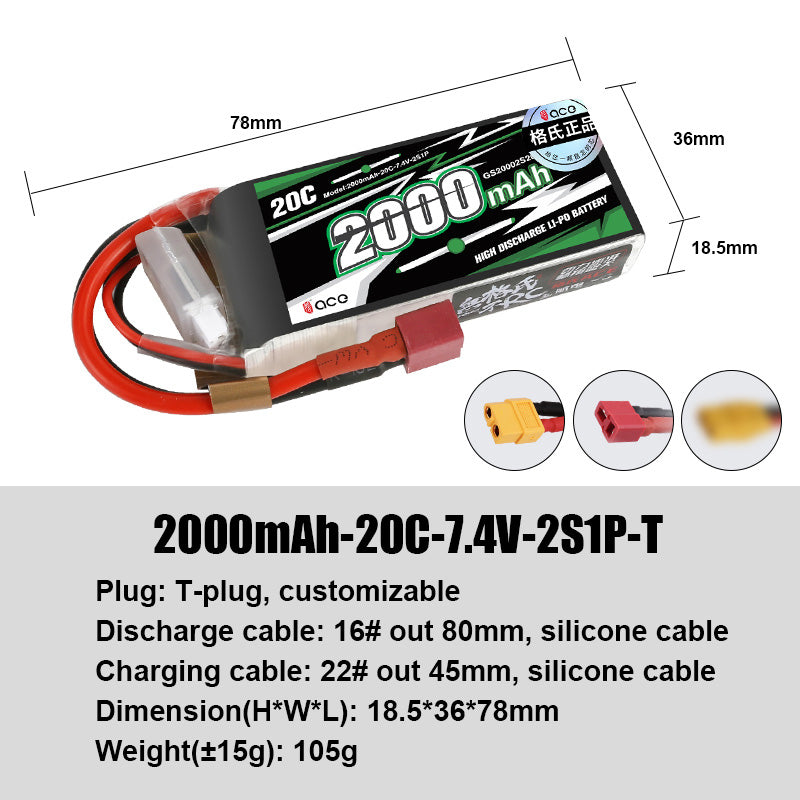 Grepow Lithium Polymer Battery ACE RC Aircraft Higher Capacity for ACE RC Aircraft