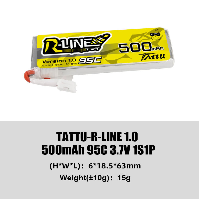 Tattu R-Line 1.0 95C 500 550 650 750 850 1050 1300 1550mAh LiPo Battery 1S/2S/3S/4S/6S XT60 Plug FPV Racing Drone RC Quadcopter