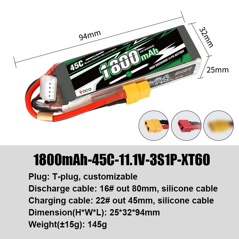 Grepow Lithium Polymer Battery ACE RC Aircraft Higher Capacity for ACE RC Aircraft