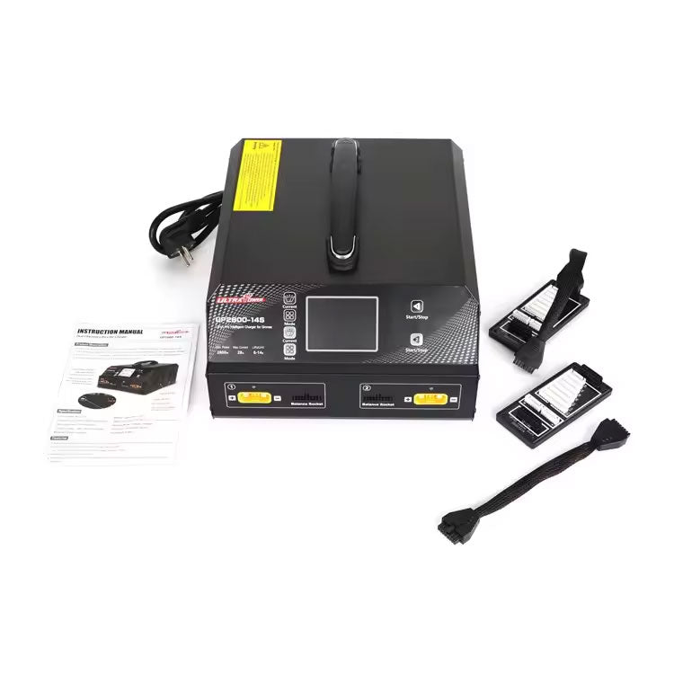 Ultra Power UP2800-14S Dual Channels Lipo/LiHV Battery Charger For UAV Drone, LCD Display Charger For Plant Protection Aircraft