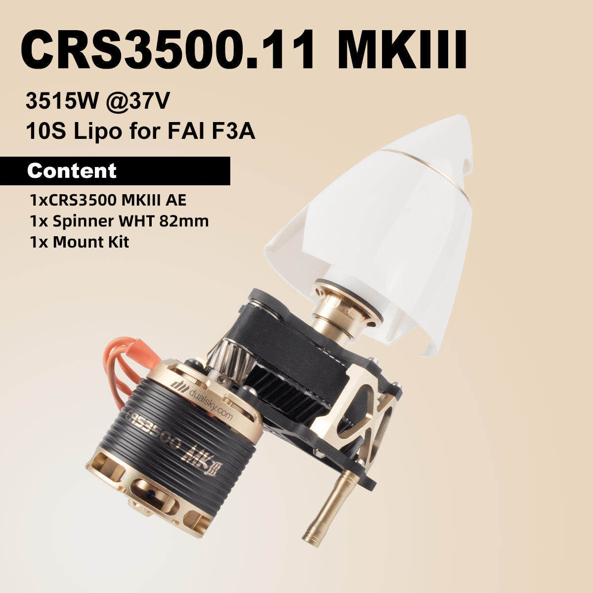 Dualsky CRS3500 MKIII AE Coaxial Dual Propeller Power System For F3A Remote-controlled Coaxial Aerobatic Aircraft