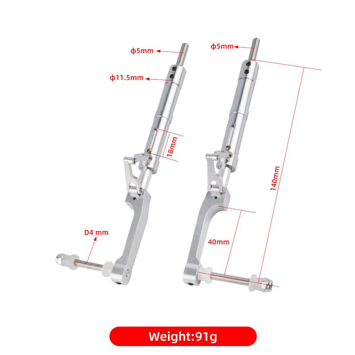 ZYHOBBY P47 Metal Anti-vibration Landing Gear for 5-6 KG Fixed Wing Airplane