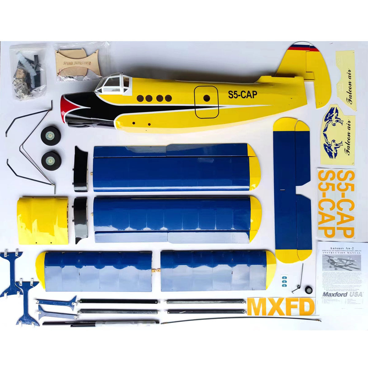 RC Model an-2 Yellow Fixed Wing Wooden Aircraft for RC Airplane