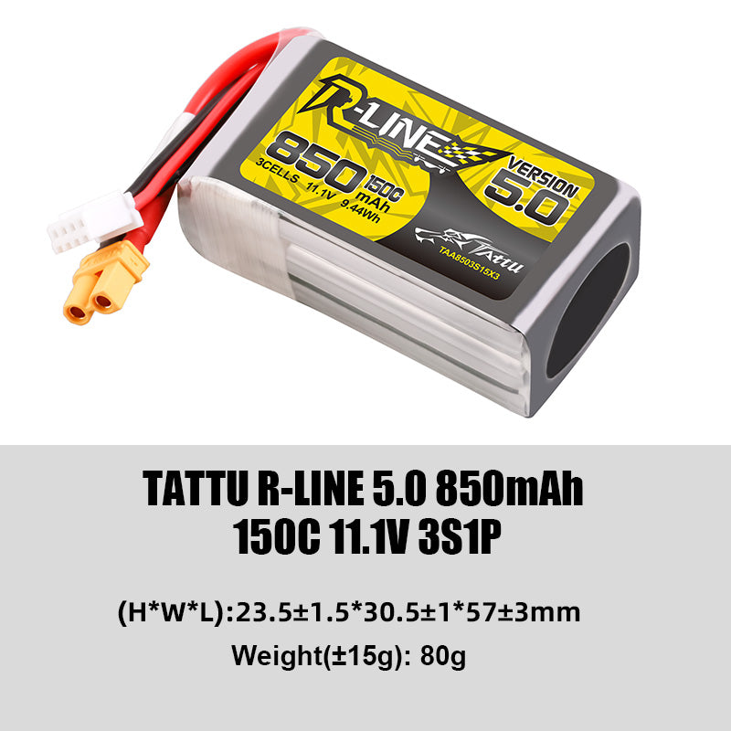 Tattu R-Line 5.0 Series Higher Capacity for FPV Racing Drone Parts with XT60 Plug 6S Battery