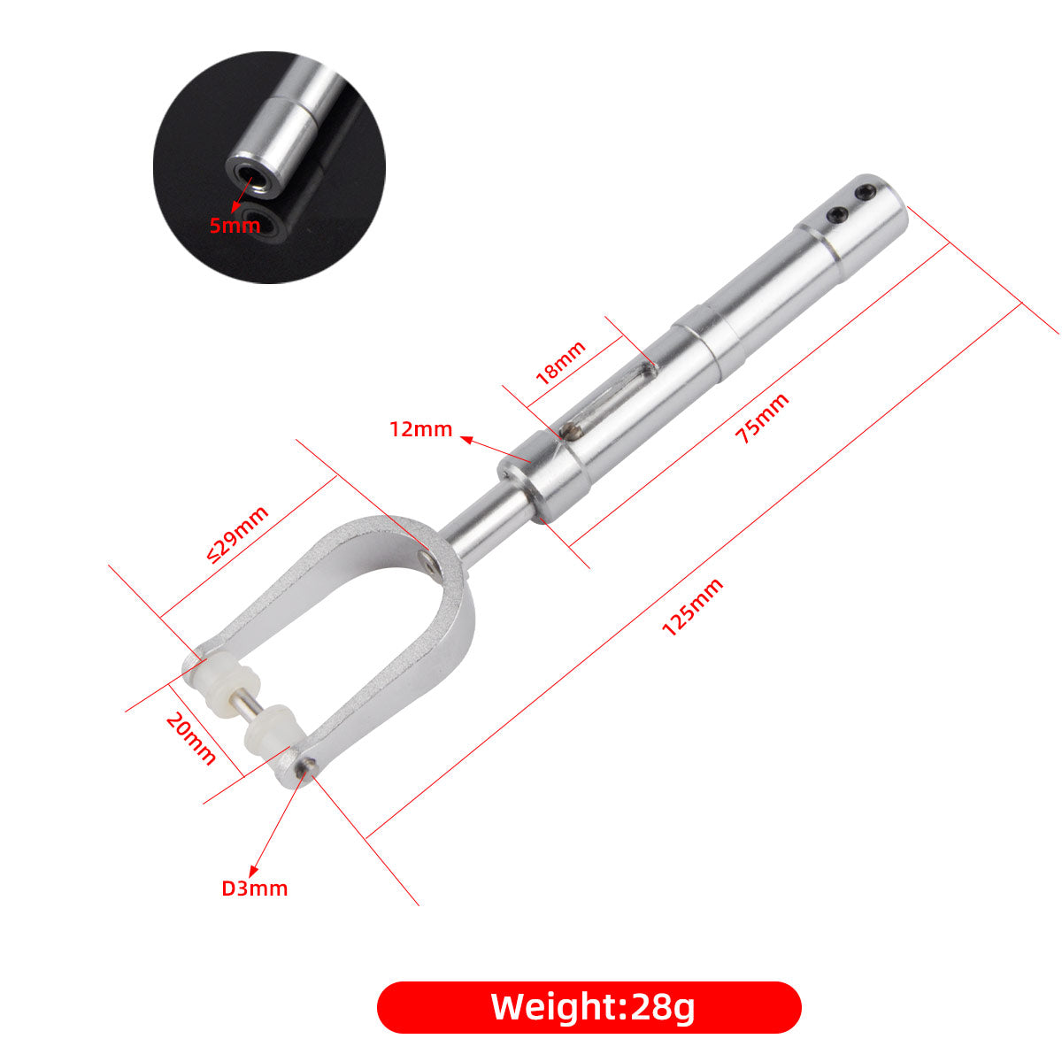 ZYHOBBY SZ002-80003 Metal Anti-vibration Landing Gear 125mm for 4-5 KG Fixed Wing Airplane