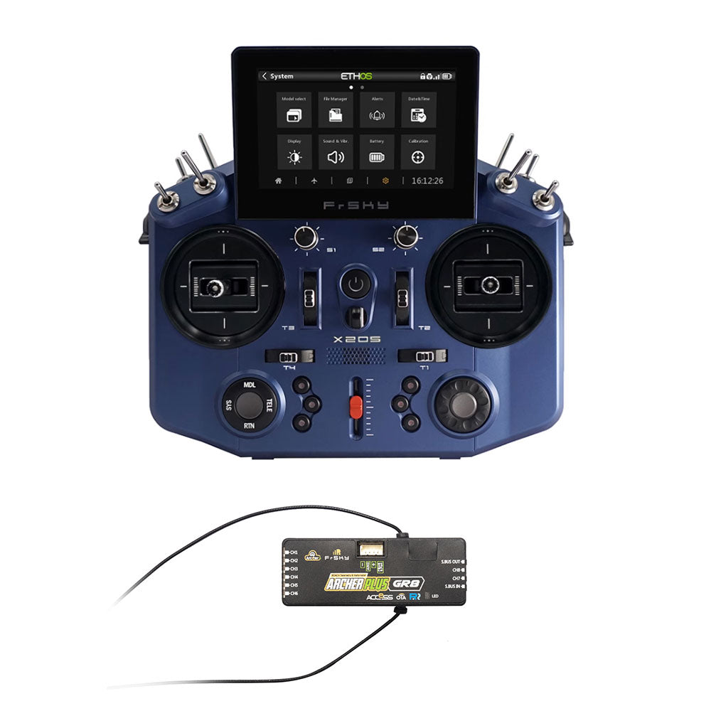 NOBRIM RC Transmitter Controller Tandem X20S Transmitter, and Receiver 2.4GHz Access Points for Remote Control Model Airplanes (Black Remote Control)