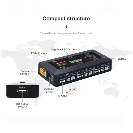 Ultra Power UP-S6 Six Channels Intelligent Fast Charger Lipo/LiHV Battery Charger for RC Model