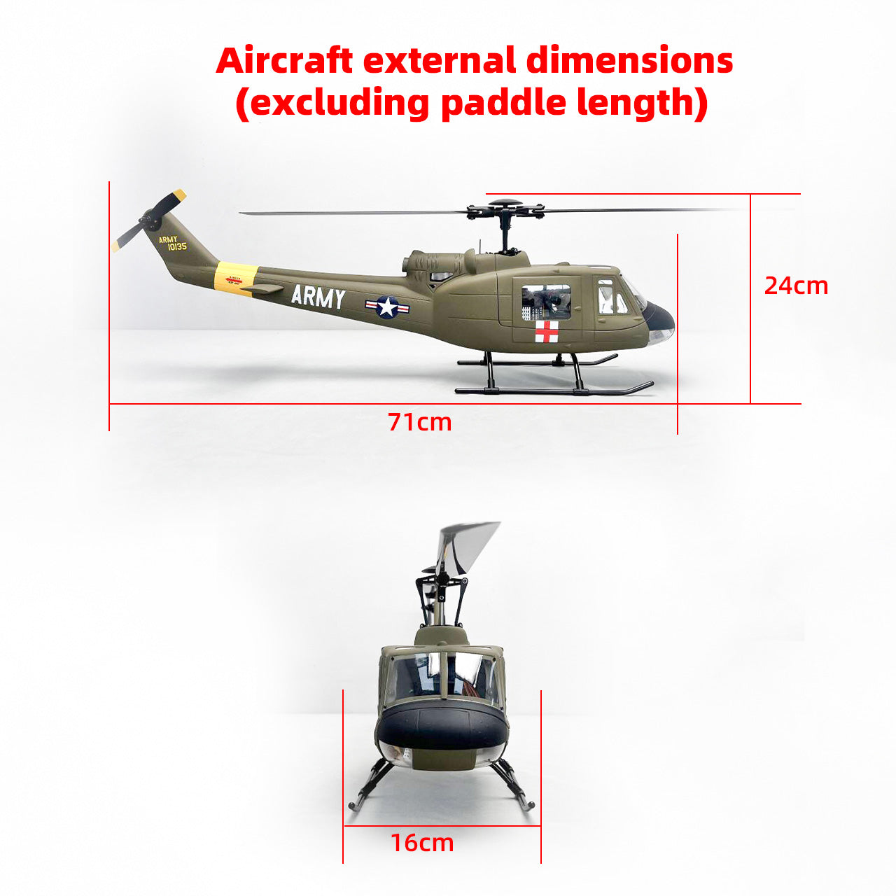 Roban 450size UH-1D Helicopter RC Helicopter GPS Mode X1 Flight Control System RTF Version Matching Battery as an extra gift