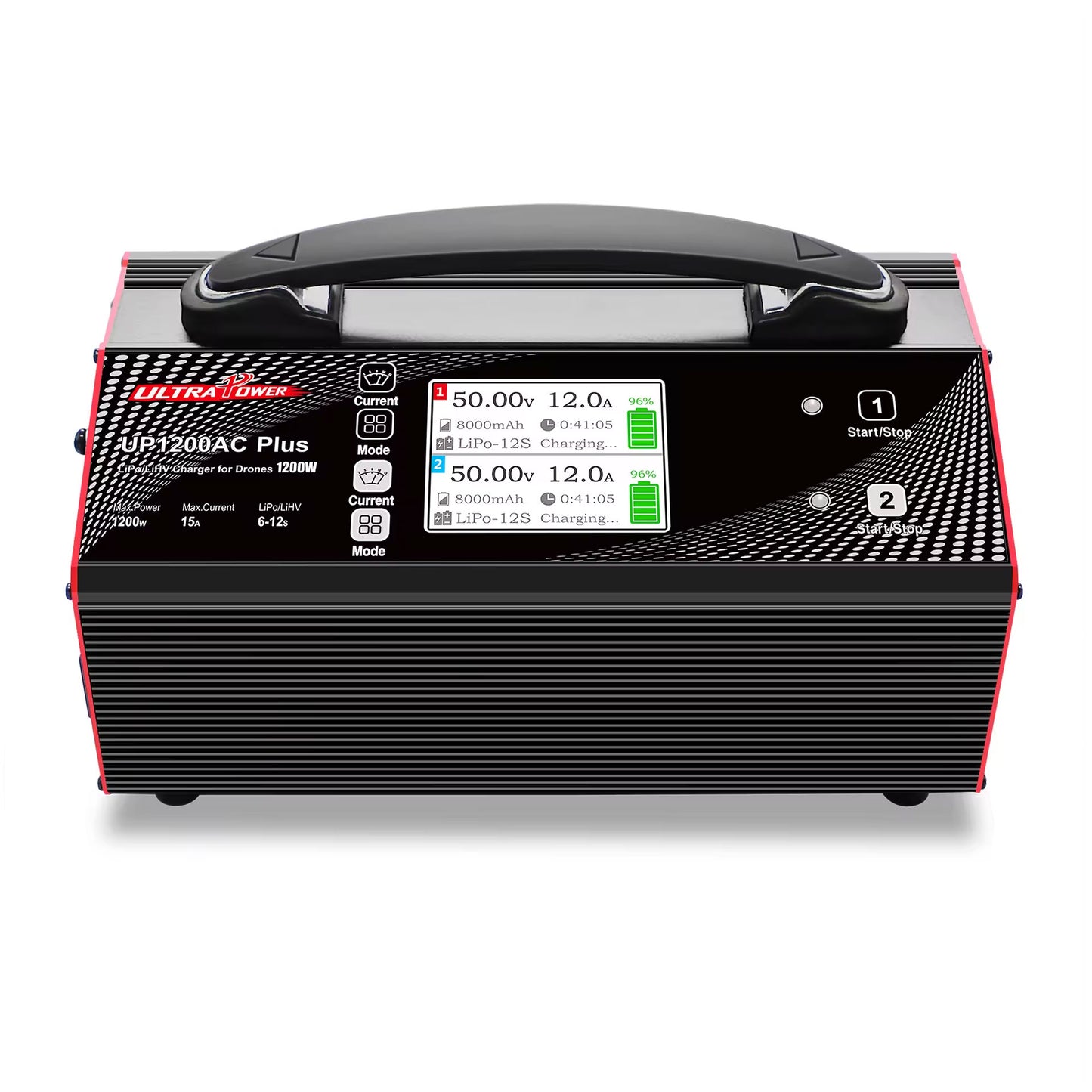 Ultra Power UP1200AC-PLUS Professional Dual Channels Smart Charger 6-12s Battery LCD Display Easy To Use for Big UAV Drones for Plant Protection Aircraft