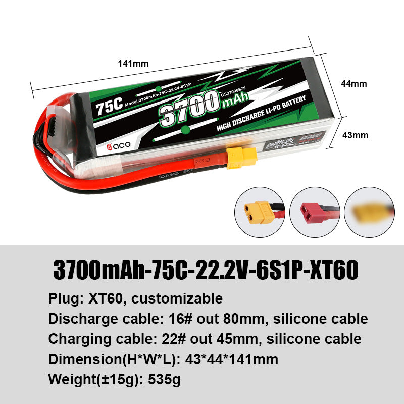 Gres Ace Lithium Polymer Battery for RC Model Aircraft Helicopter