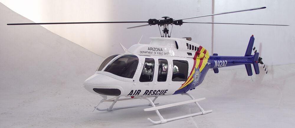 Air Rescue 470 B 407 ARF RC Helicopter Pre-Painted Fuselage 470 Size Blue White KIT Version