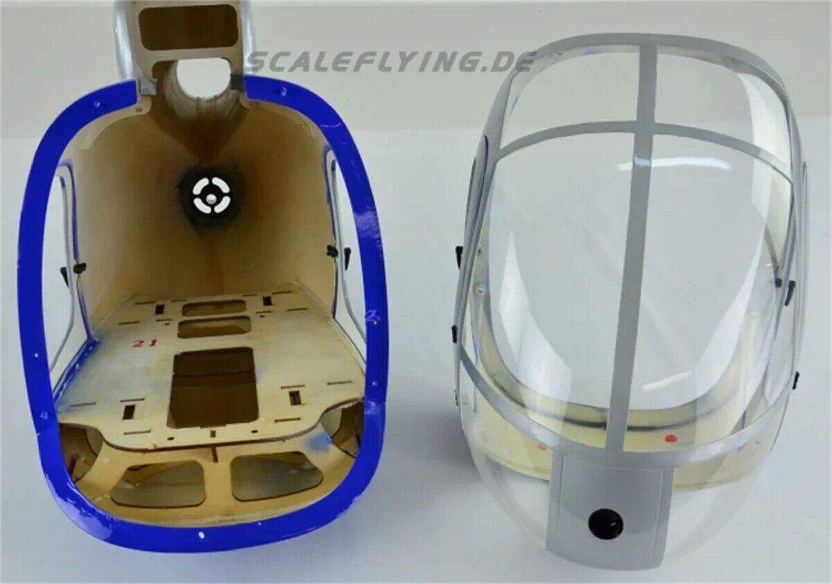 G-JIVE Blue 600 MD500-E RC Helicopter Fuselage with Magnetic Cabin Lock System