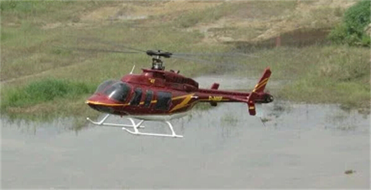 470 Red Gold RC Helicopter Fuselage B 407 ARF Kit Version Take Off