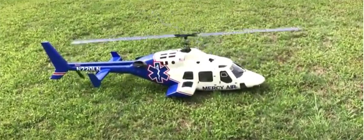 Mercy Flight 800 B 222 ARF RC Helicopter Fuselage Bell222 V2 Kit Version Blue