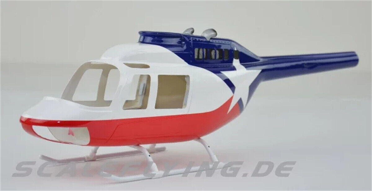 Jet Ranger News Chopper 450 B206 R/C Helicopter Fuselage 450 Size ALIGN T-REX450X
