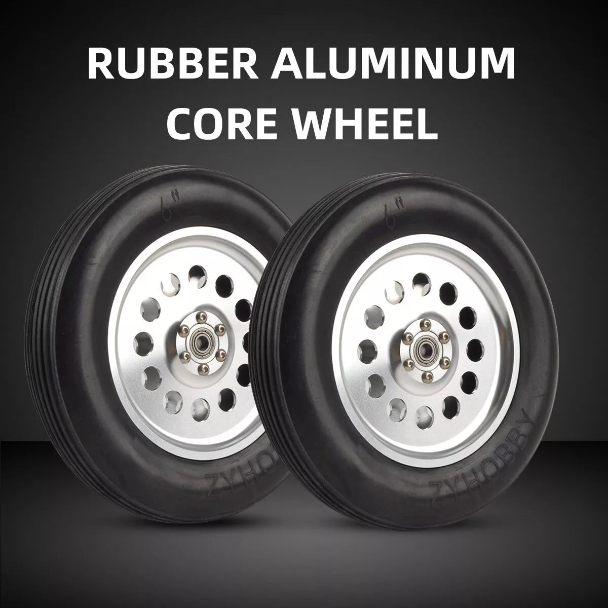 1PCS 5 inch 6inch Rubber Aluminum Wheel Hubs for RC Airplane Models