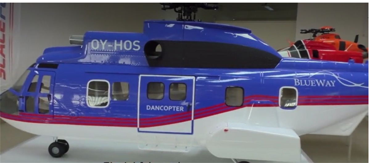 C-225 800 Super Puma ARF Dancopter RC Helicopter Fuselage Blue White Super Puma