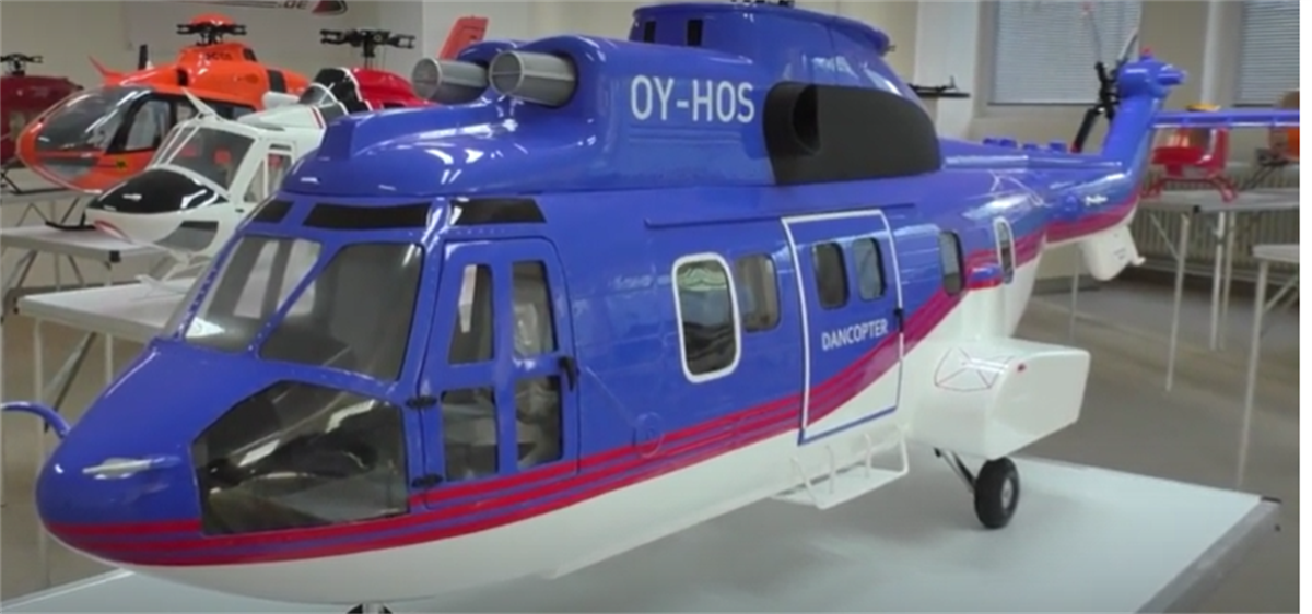 C-225 800 Super Puma ARF Dancopter RC Helicopter Fuselage Blue White Super Puma