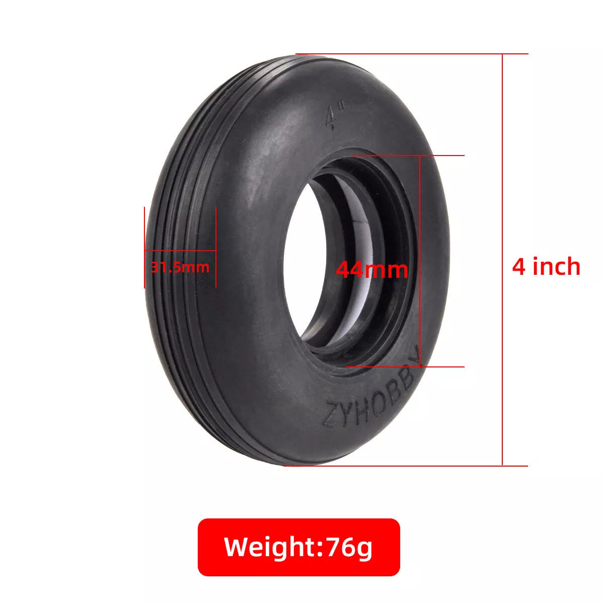 1 piece 3/3.5/4/4.5 inch rubber PU tire for RC airplane models
