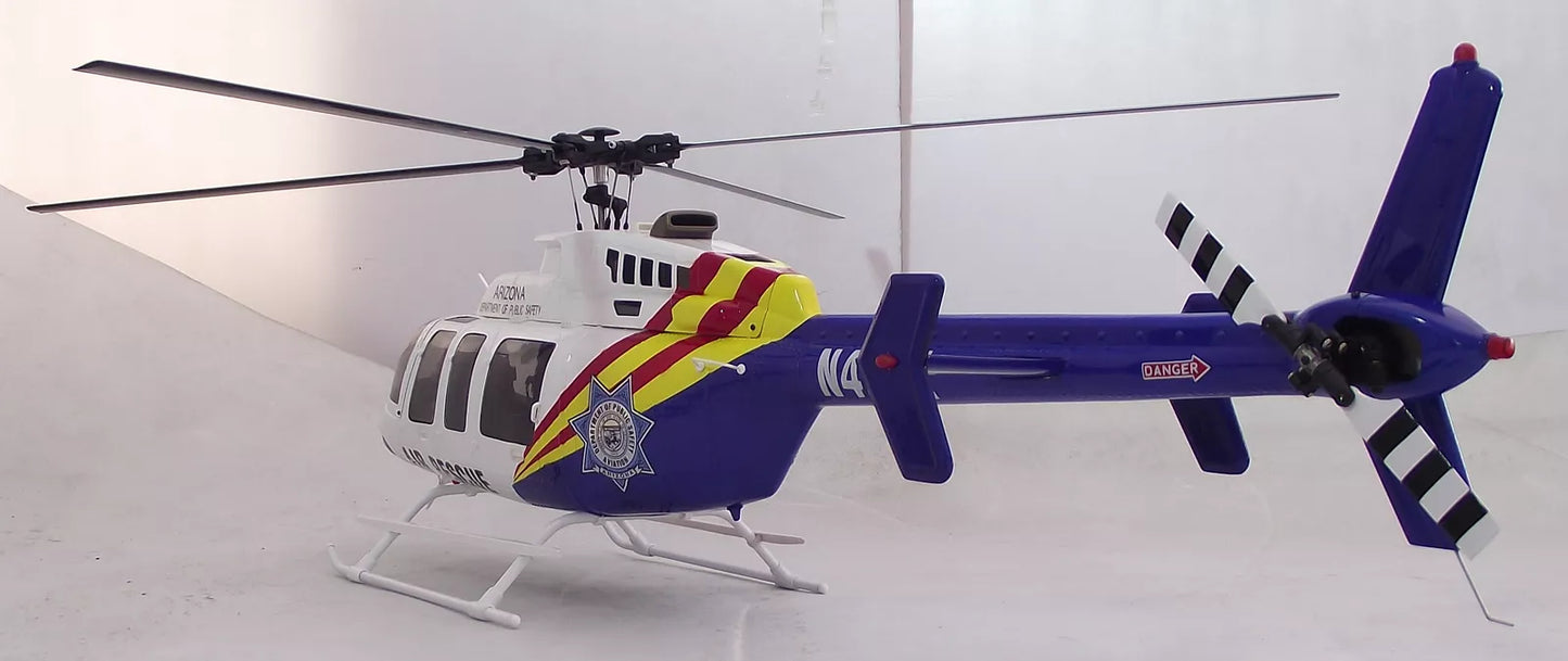 Air Rescue 470 B 407 ARF RC Helicopter Pre-Painted Fuselage 470 Size Blue White KIT Version