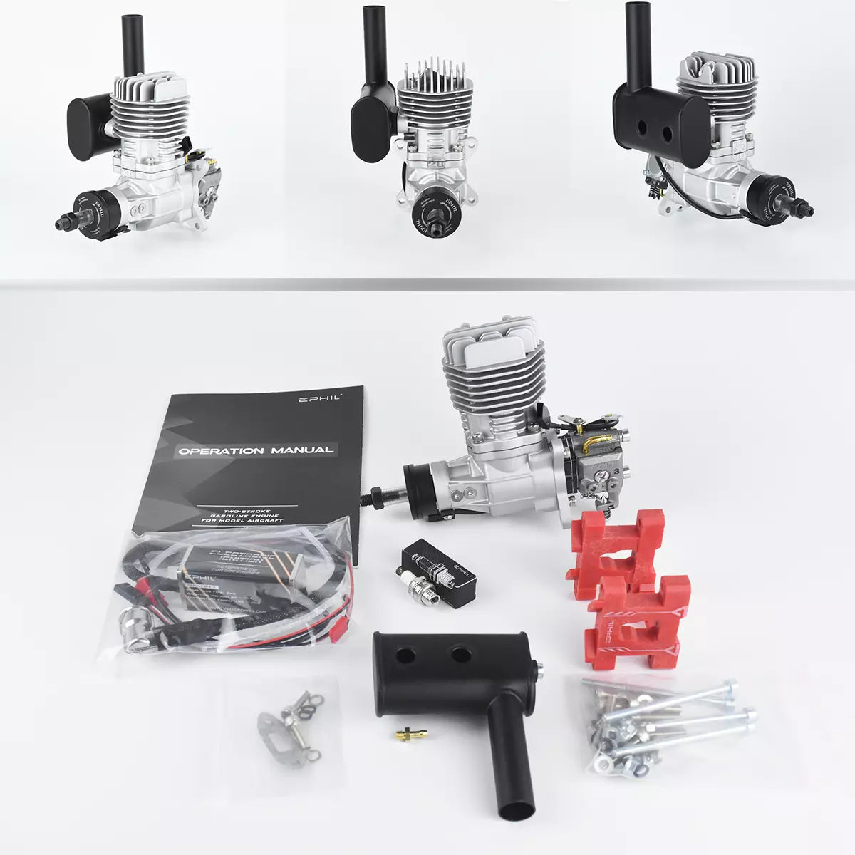 EPHIL X-Series Model Aircraft Gasoline Engine with Electric Starter Single/Twin Cylinder Side/Rear Type