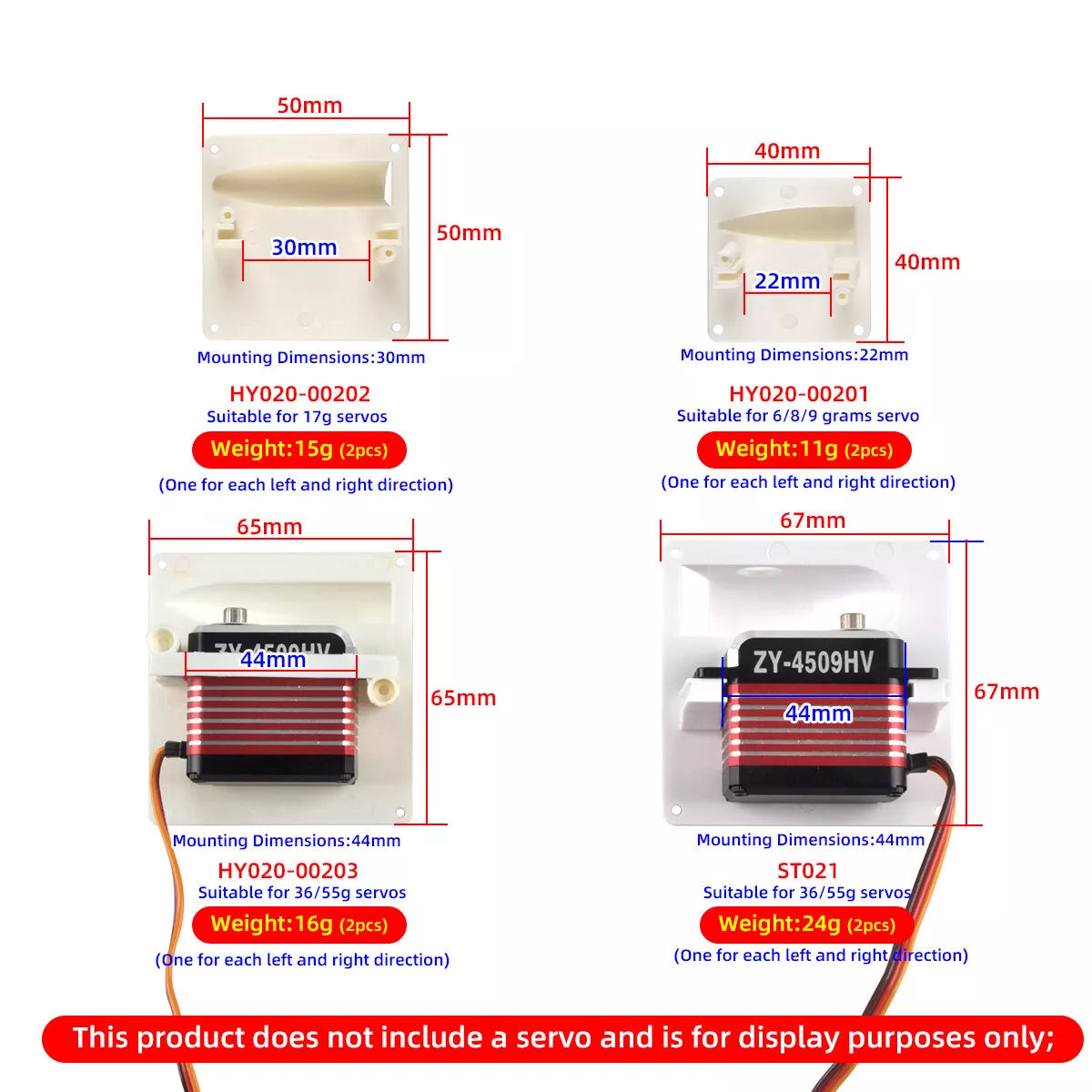 1 Pair White Plastic Servo Covering Plate Cover Board For RC Fixed Wing Airplane
