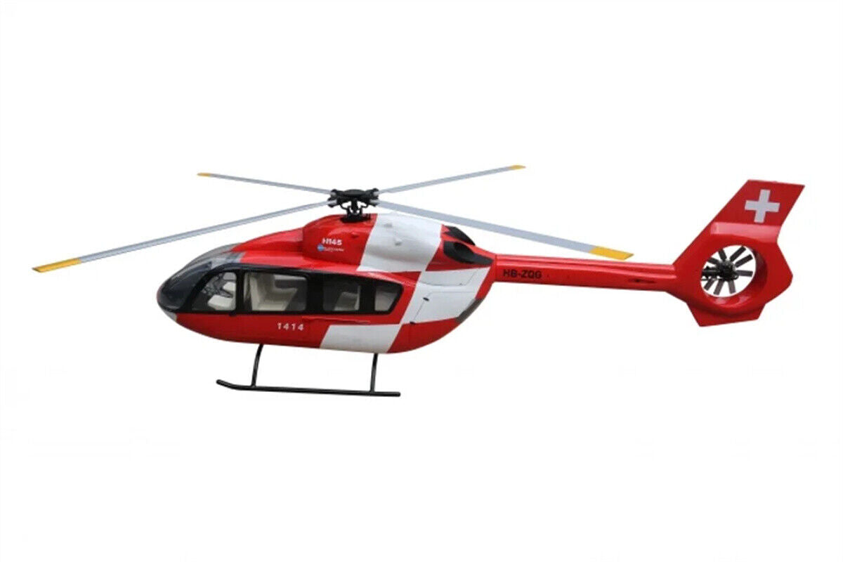 800 EC-145 T2 ARF REGA R/C Helicopter Fuselage 800 Size Red White Kit Version