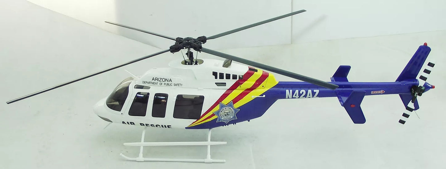 Air Rescue 470 B 407 ARF RC Helicopter Pre-Painted Fuselage 470 Size Blue White KIT Version