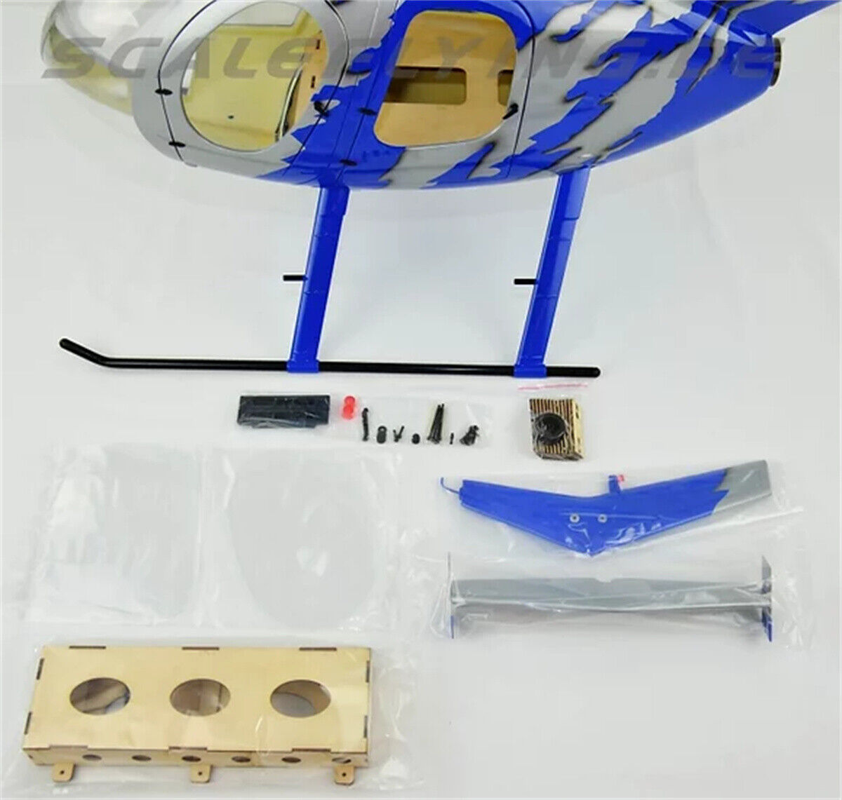 G-JIVE Blue 700 MD-500E RC Helicopter Fuselage 700 Size G-Jive Blue Painting