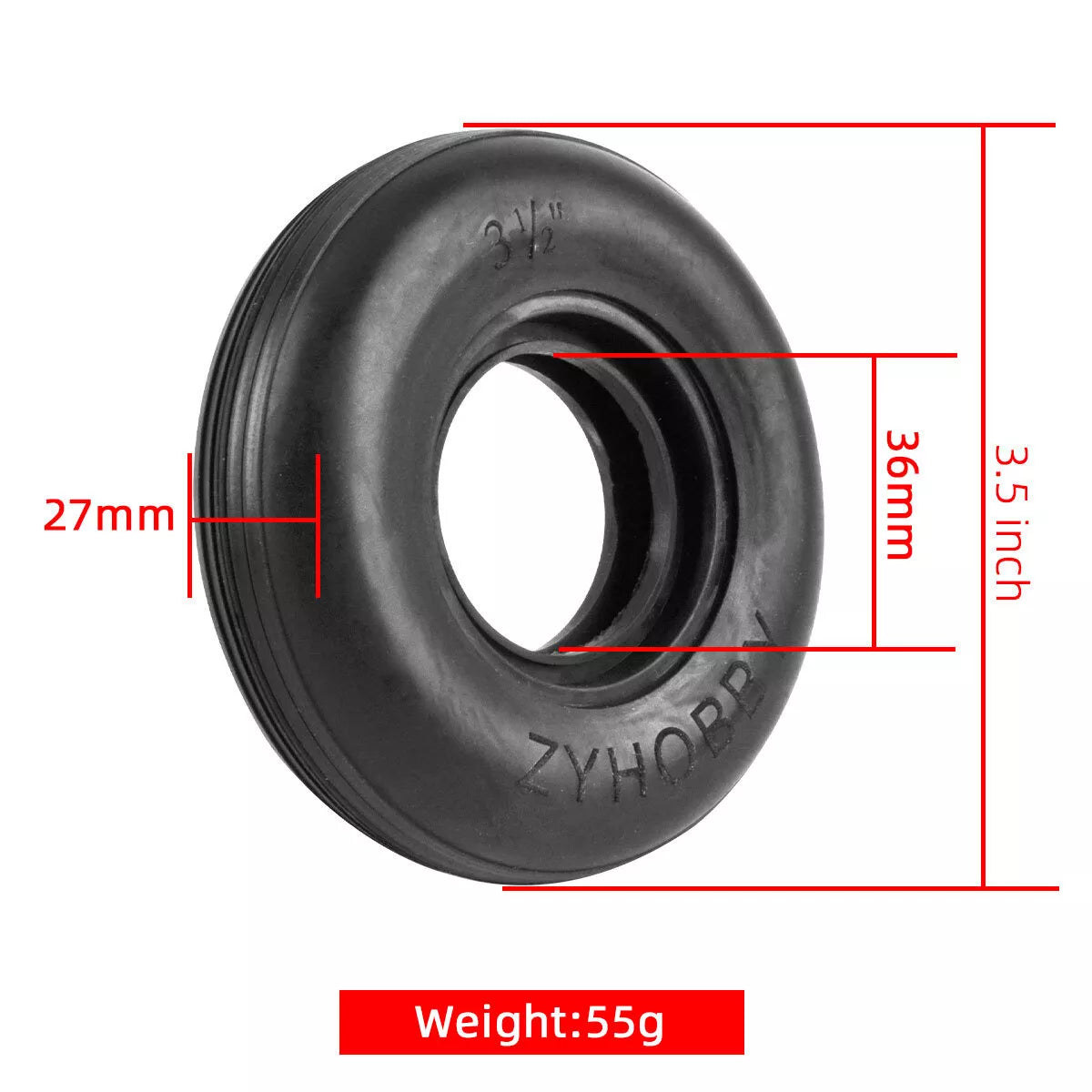 1 piece 3/3.5/4/4.5 inch rubber PU tire for RC airplane models