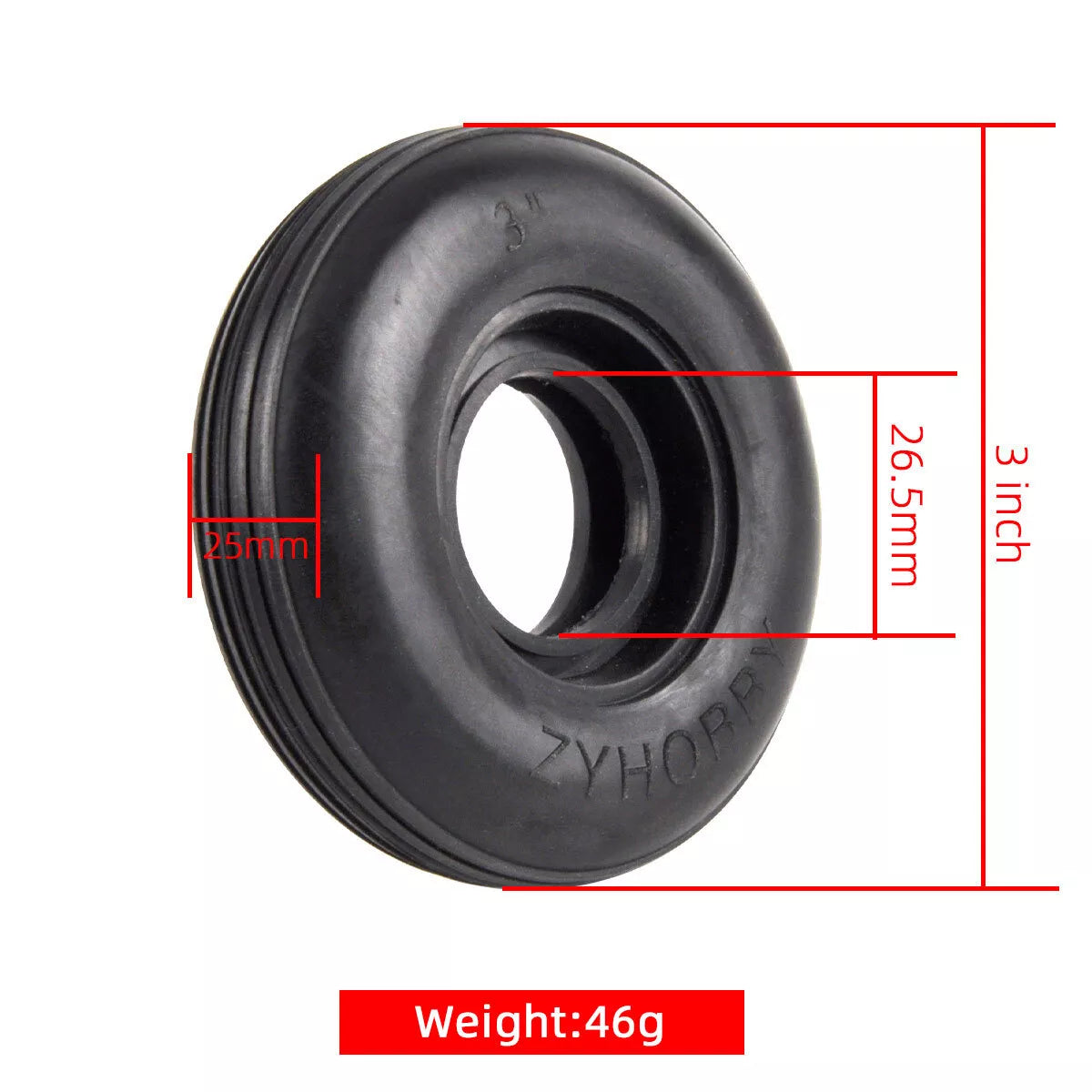 1 piece 3/3.5/4/4.5 inch rubber PU tire for RC airplane models