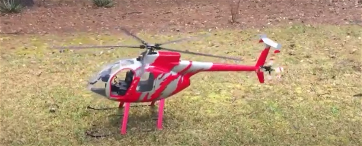 MD-500E 800 ARF G-JIVE Red RC Helicopter Fuselage V2 Version G-Jive Red Painting