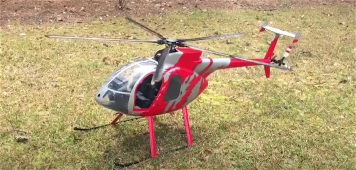 MD-500E 800 ARF G-JIVE Red RC Helicopter Fuselage V2 Version G-Jive Red Painting