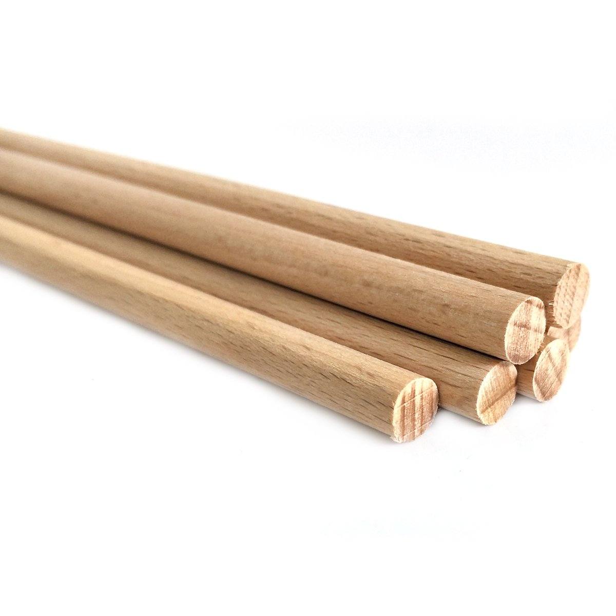 10pcs Beech Wood Sticks Diameter from 5mm to 35mm