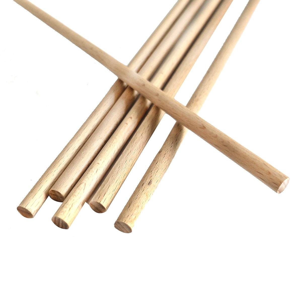 10pcs Beech Wood Sticks Diameter from 5mm to 35mm