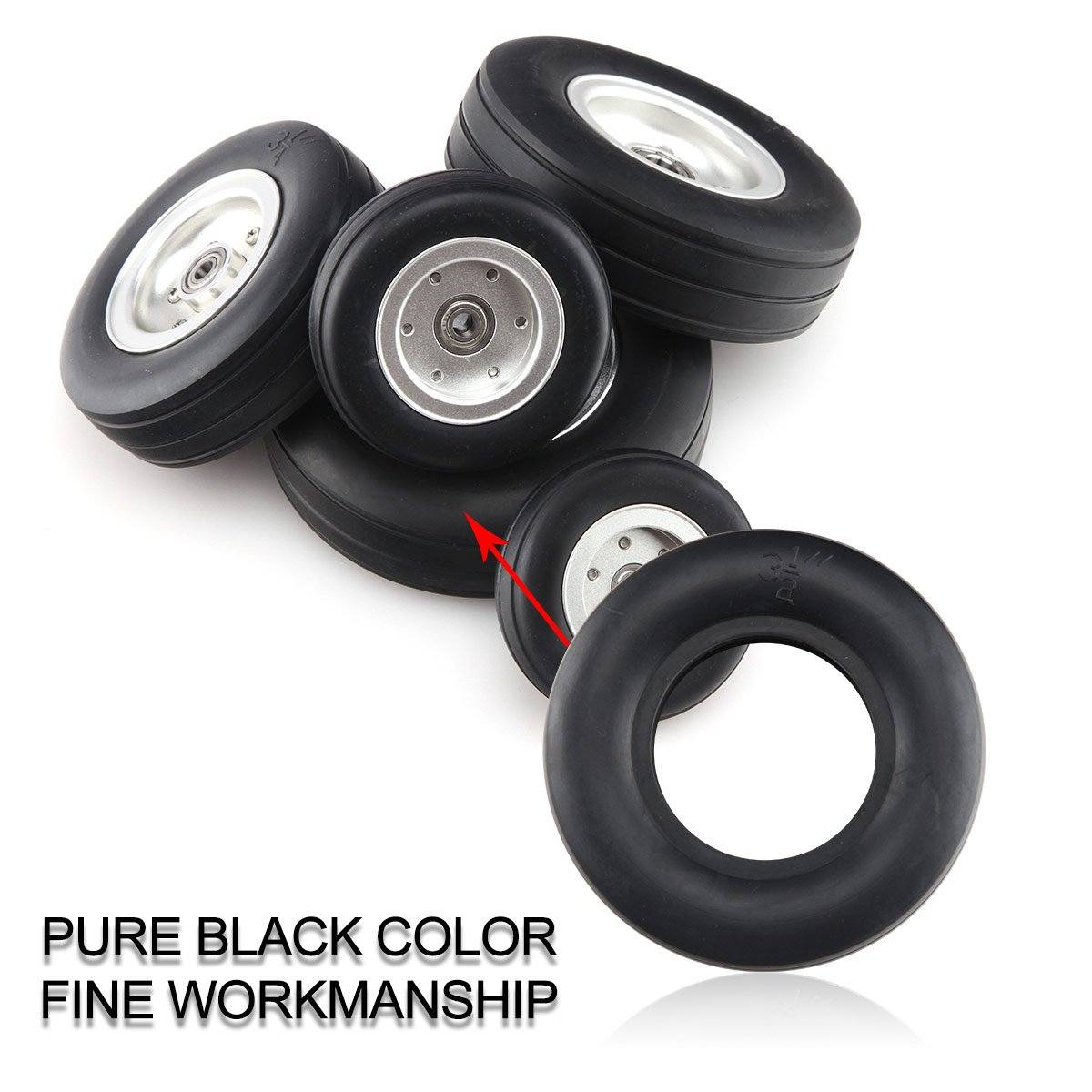 1 Pair Rubber Wheel Replacement Tire for RC Airplane (1.75~4.5inch )