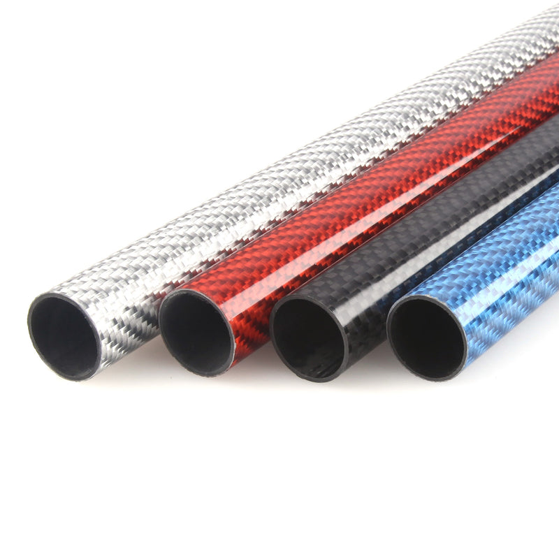 Colored 2pcs 21x23mm 500mm Length 3K Glossy Surface Carbon Fiber Tube