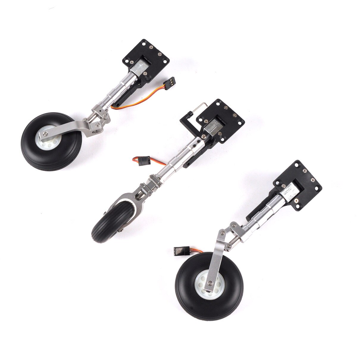 rc plane nose gear 1 Set Nose/Main Retracts Electric Landing Gear Anti-vibration Landing Gear With Wheels For 1.4m Red Arrow RC Plane