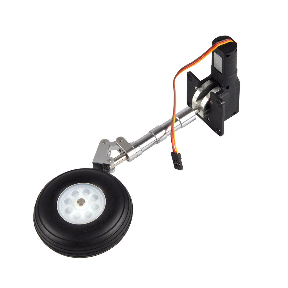1 Set Servoless Electric Retractable Landing Gear Anti-vibration Landing Gear w/Wheels 193mm for 1.6m Red Arrow RC Plane
