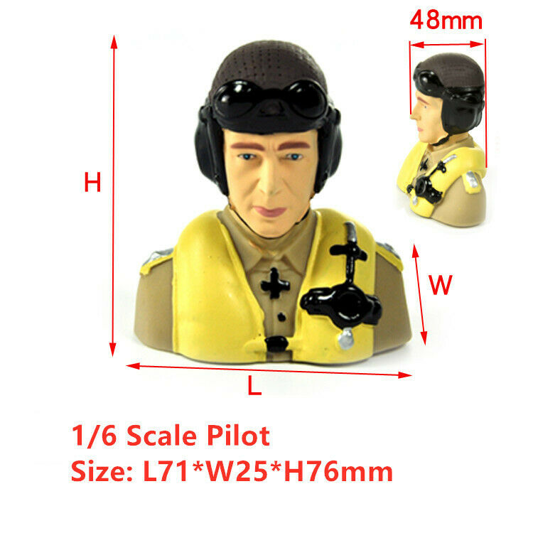 Miracle 1/6 Scale WWII Germany Pilots L71*W45*H76mm For RC Airplane Aircraft
