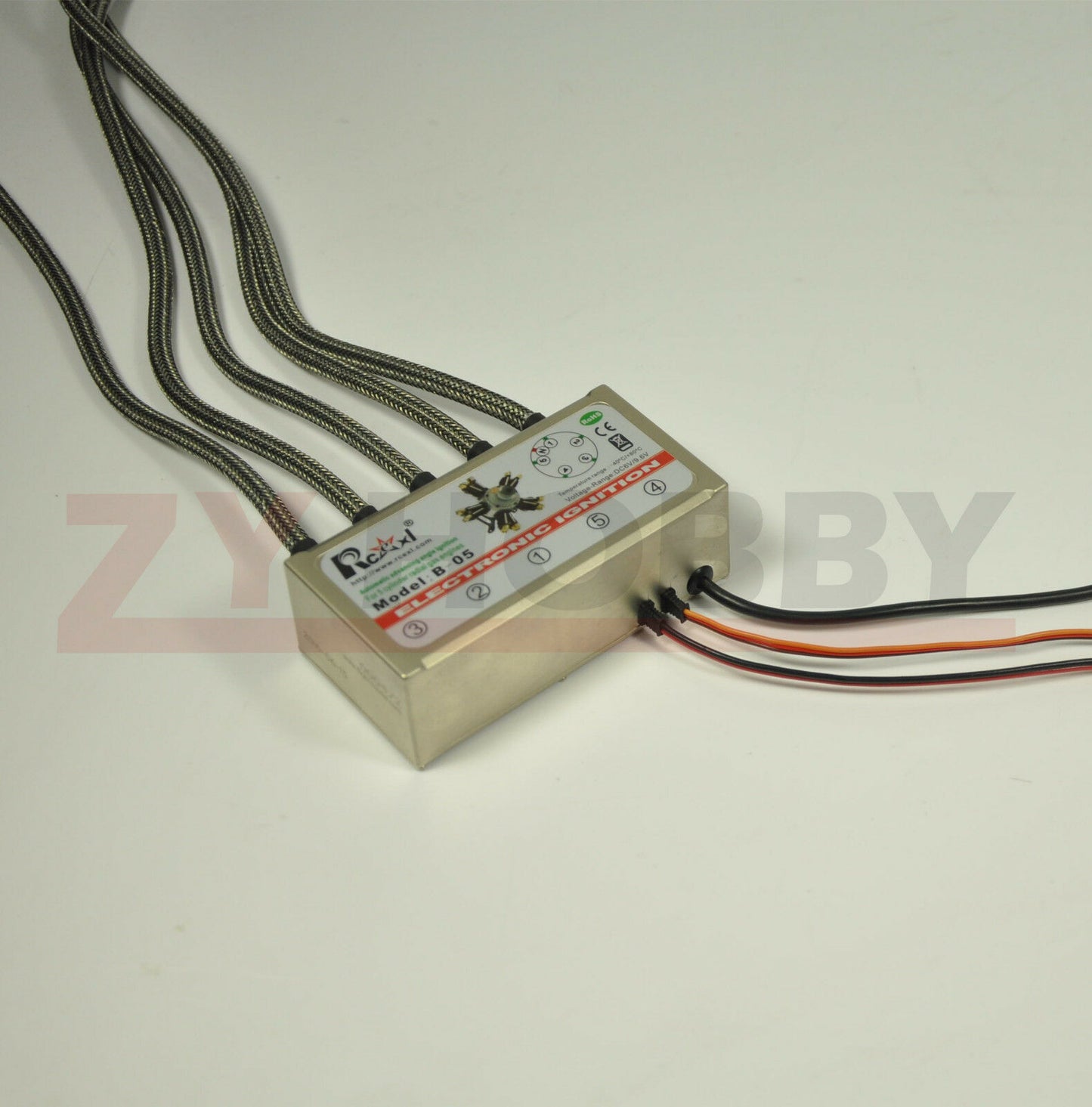 Rcexl 5 Cylinder Radial Engine Ignition CDI for NGK ME-8 1/4 -32 90° with Sensor