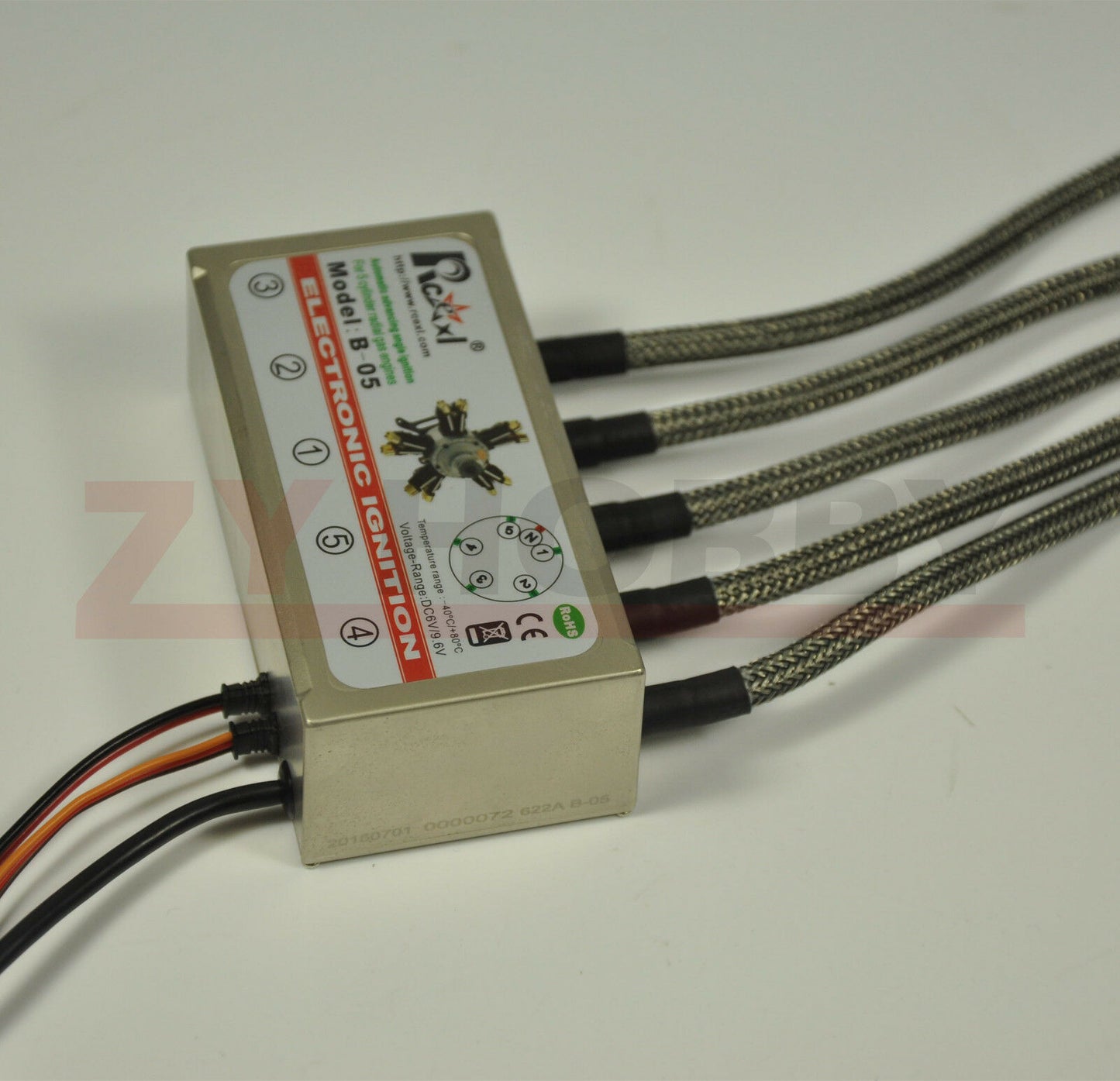 Rcexl 5 Cylinder Radial Engine Ignition CDI for NGK CM6-10mm 120° w/ Hall sensor