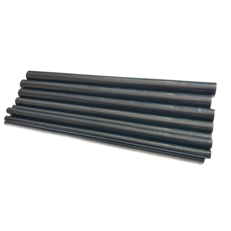 2pcs 3K Carbon Fiber Tube 10*12*500mm Glossy Surface Length 500mm Black