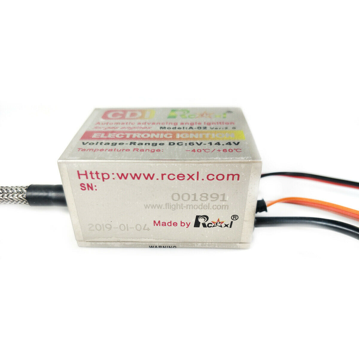 Rcexl Electronic Single Ignition CDI for NGK-BPMR6F-14mm 90 Degree with Sensor